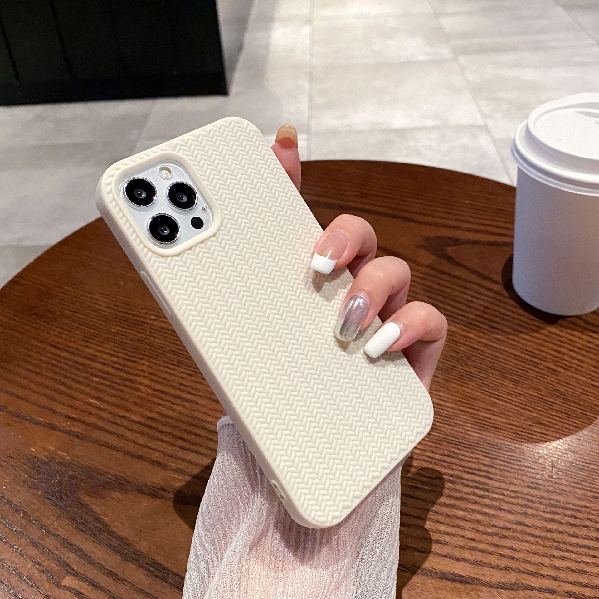Woven Pattern Phone Case For Iphone 16 Pro Max 14 13 Protective_voghion.com