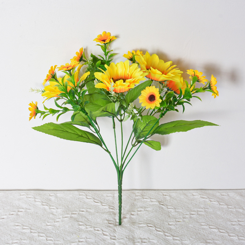 Girasol artificial flor seda decoración boda y hogar