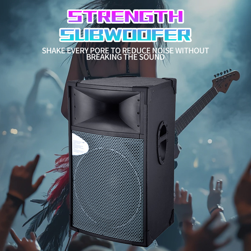Actuación de escenario profesional transfronteriza sonido de 15 pulgadas reuniones familiares de fiesta de baile cuadrado altavoces de madera de alta potencia