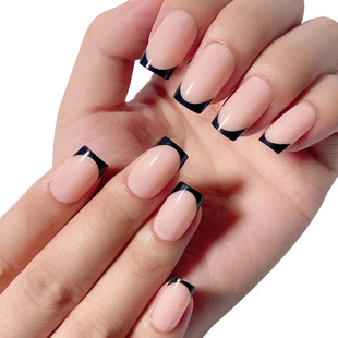 Wearing a black French short ballet Wearing a short wholesale fake nails press on nails