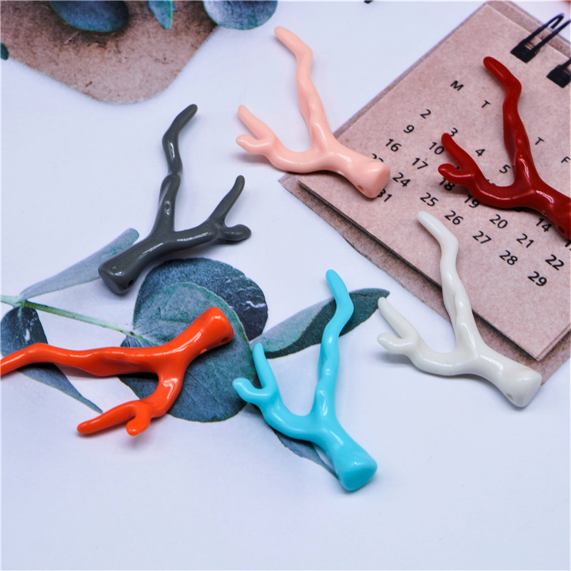 아크릴 수지 모조 산호 가지 드래곤 뿔 뿔 수제 diy 골동품 스타일 머리핀 헤드 액세서리