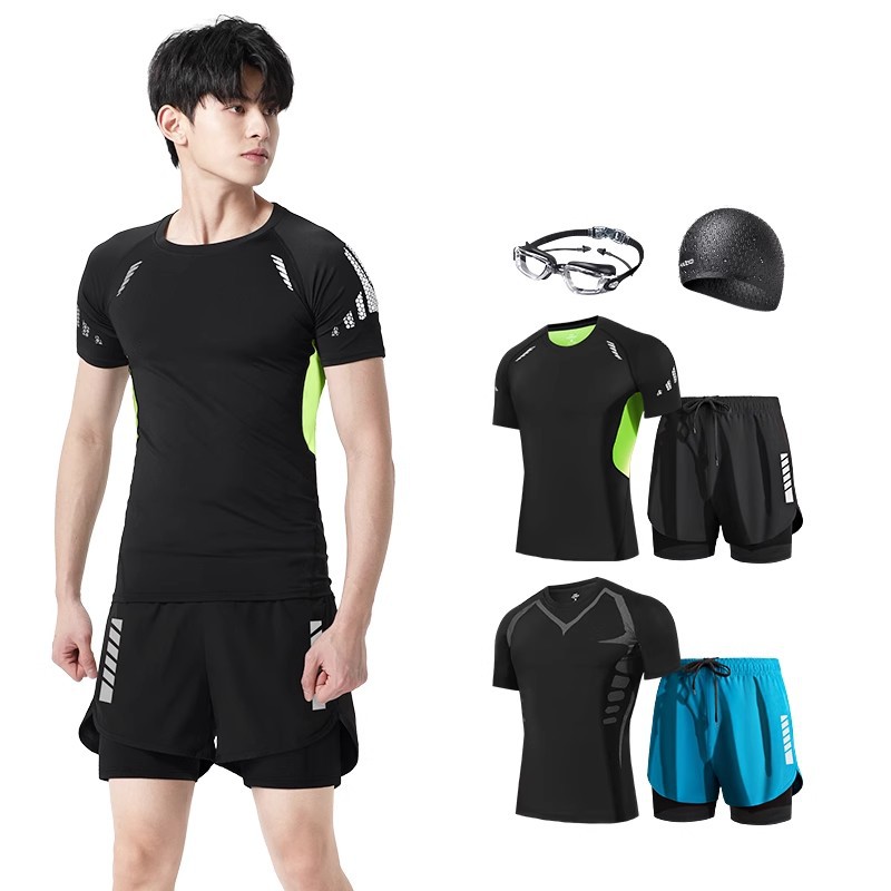 Swimwear Men's suit Full Set 2025 New Sunscreen Men's Top Adult Swimming Equipment Anti-embarrassment Swimming Trunks