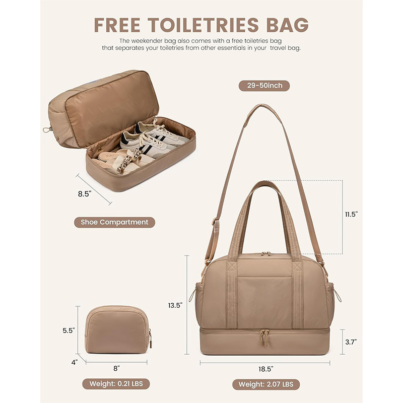 Amazon nueva bolsa de fitness de fin de semana para mujeres con zapato compartimiento bolsa de viaje con bolsa mojada bolsa de viaje bolsa de mano