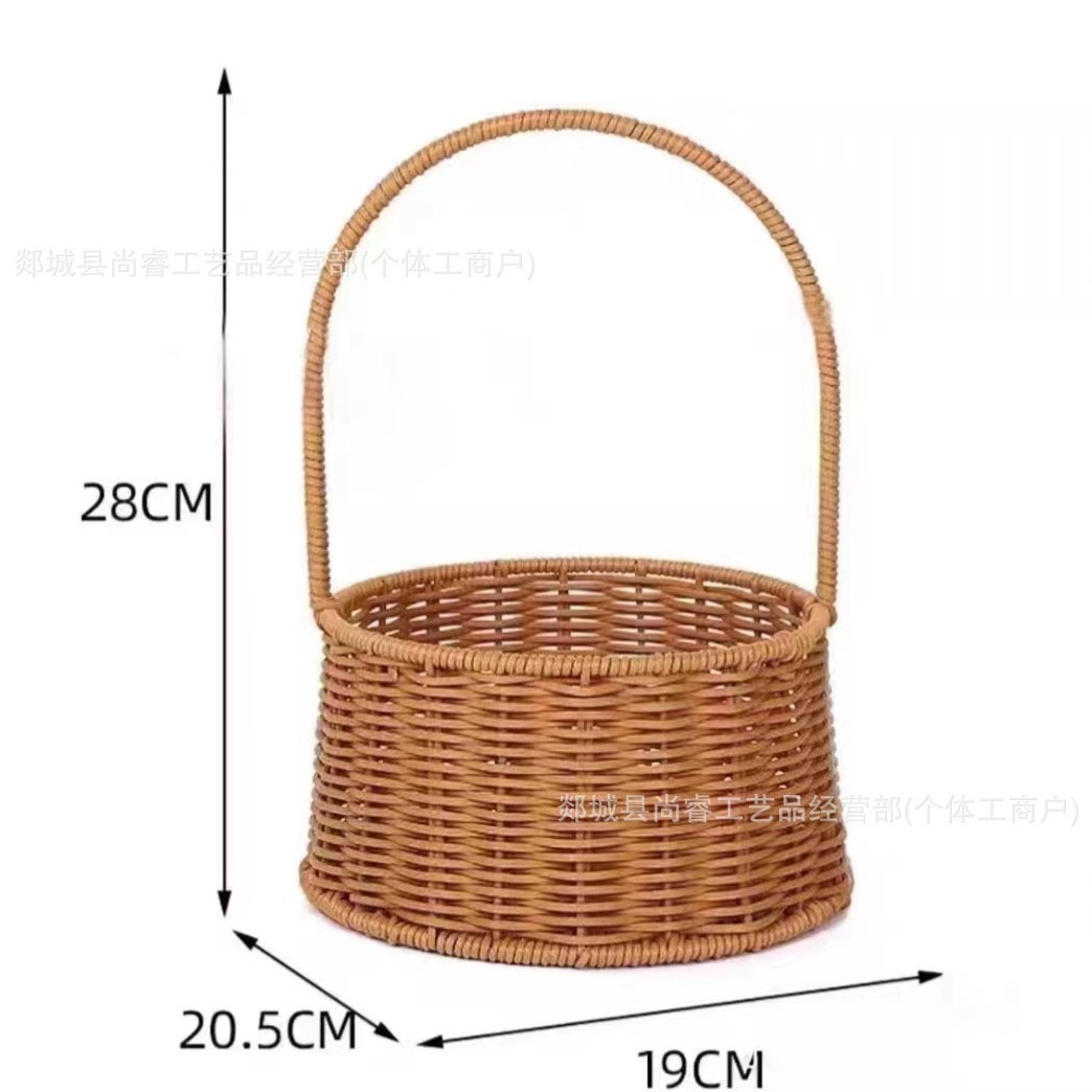 Cestas de flores tejidas a mano tejidas de paja bambú tejidas de flores tejidas a mano imitación de vid y fruta huevo caja de regalo cesta pastoral