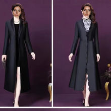 大衣外套长款厚加绒风衣女气质冬装新款高端质感翻穿翻领减龄百搭