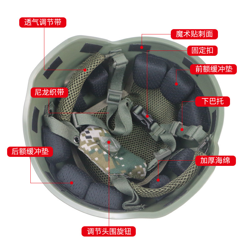 M19 Casco táctico ABS Sistema de suspensión ajustable Forro interior Casco de entrenamiento de red Casco para fanáticos militares de juegos al aire libre