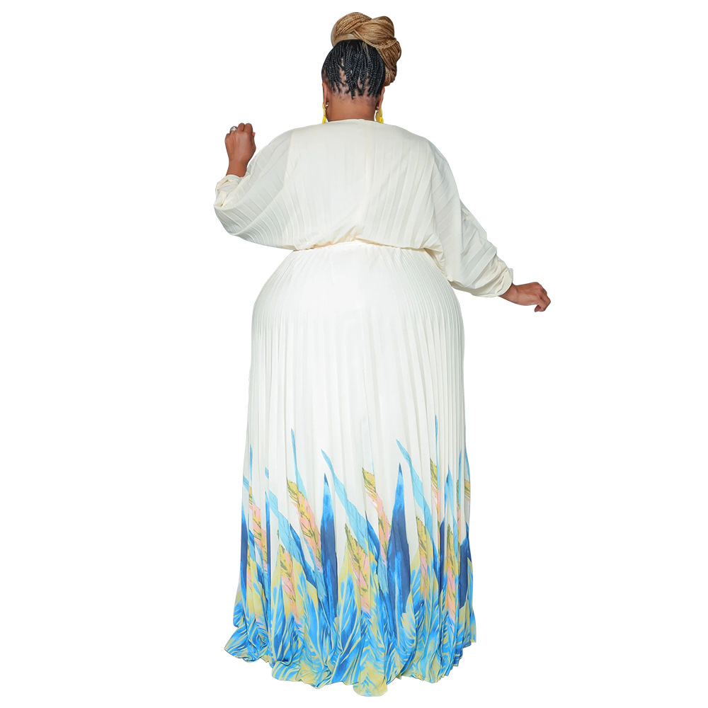 476g Weight Maxi Long Dress Dress Length Type Long Sleeve Sleeve Length Regular Dress Dresses Type Regular Sleeve Sleeve Type Woven, Spandex, Polyester Fabric Type High Waist Waist Line Daily Occasion V Neck Neckline Regular Fit Fit Type Printing Pattern Spring, Autumn Season Printing Design Elegant Style Wholesale Elegant Printing Printing Daily V Neck Long Sleeve Regular Dress 16