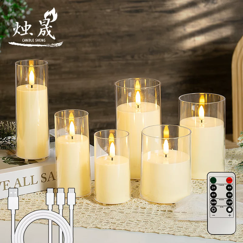 Music candle, props, Christmas realistic electronic lights, remote control