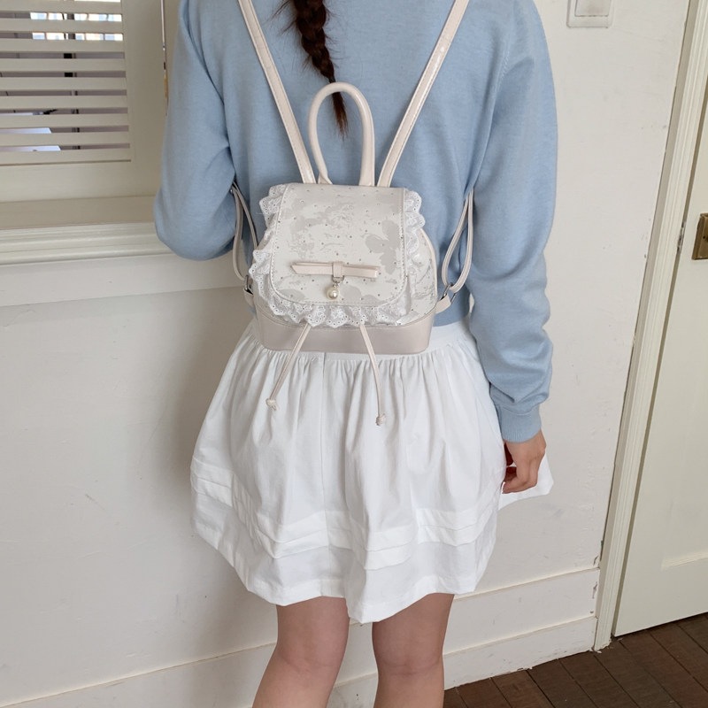 2026 mini mochila de verano dulce pequeña mochila de estilo de viaje nuevo popular mujer encaje arco de chicas