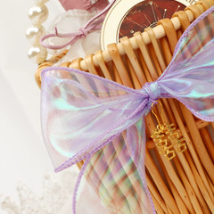 6cm Symphony Mermaid Cake Bag Bouquet Decoration Pearlescent Ribbon Gift Box Packaging Ribbon Flowers DIY Materials