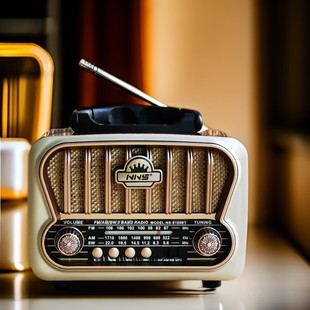 Retro Nostalgic Small Desktop Radio for the Elderly Fm Medium Wave Short Wave Bluetooth Speaker Card Audio Charging