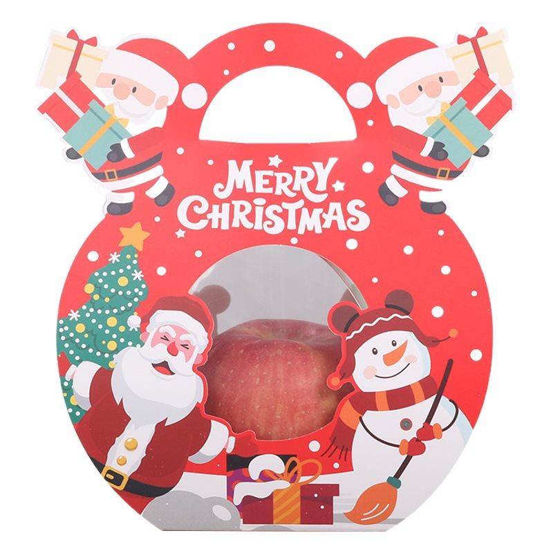 Venta directa de Navidad Apple caja ventana portátil Nochebuena Apple caja creativa regalo de los niños caja de la fruta de Navidad