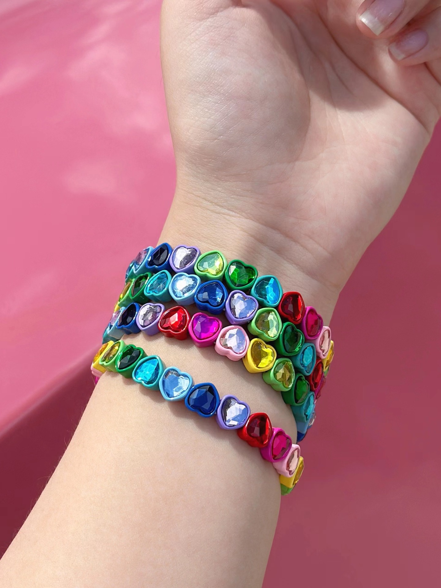 Alloy Material Sweet Heart Shape Rhinestones Alloy Wholesale Bracelets