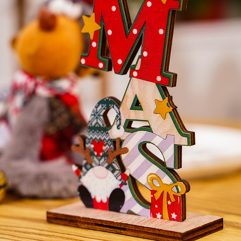 Rudolf Pattern Christmas Rudolf Wood Party Ornaments