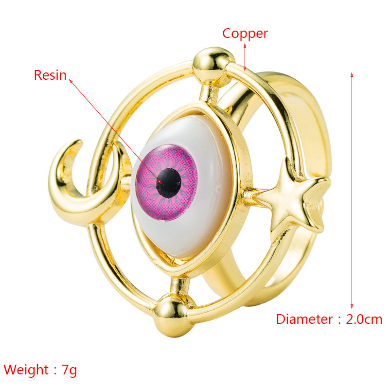 Cross-Border Supply European and American Fashion Classy Devilu0027s Eye Copper Plating 18K Gold-Pla