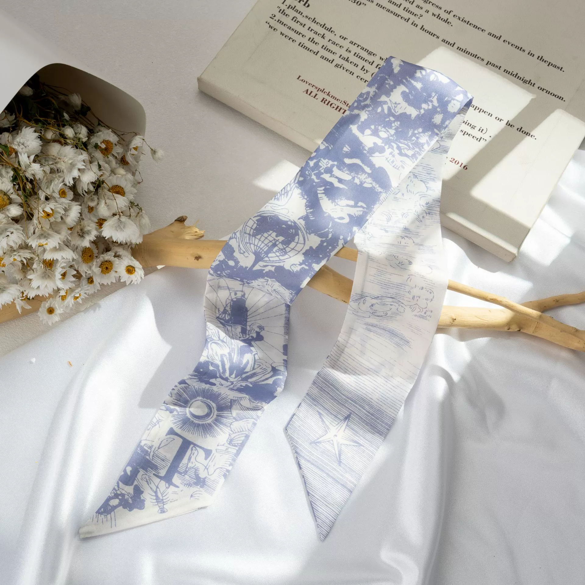 Silk Scarf Hairband (Suhang) long streamer 89×3.8 cm, lightweight gift box option