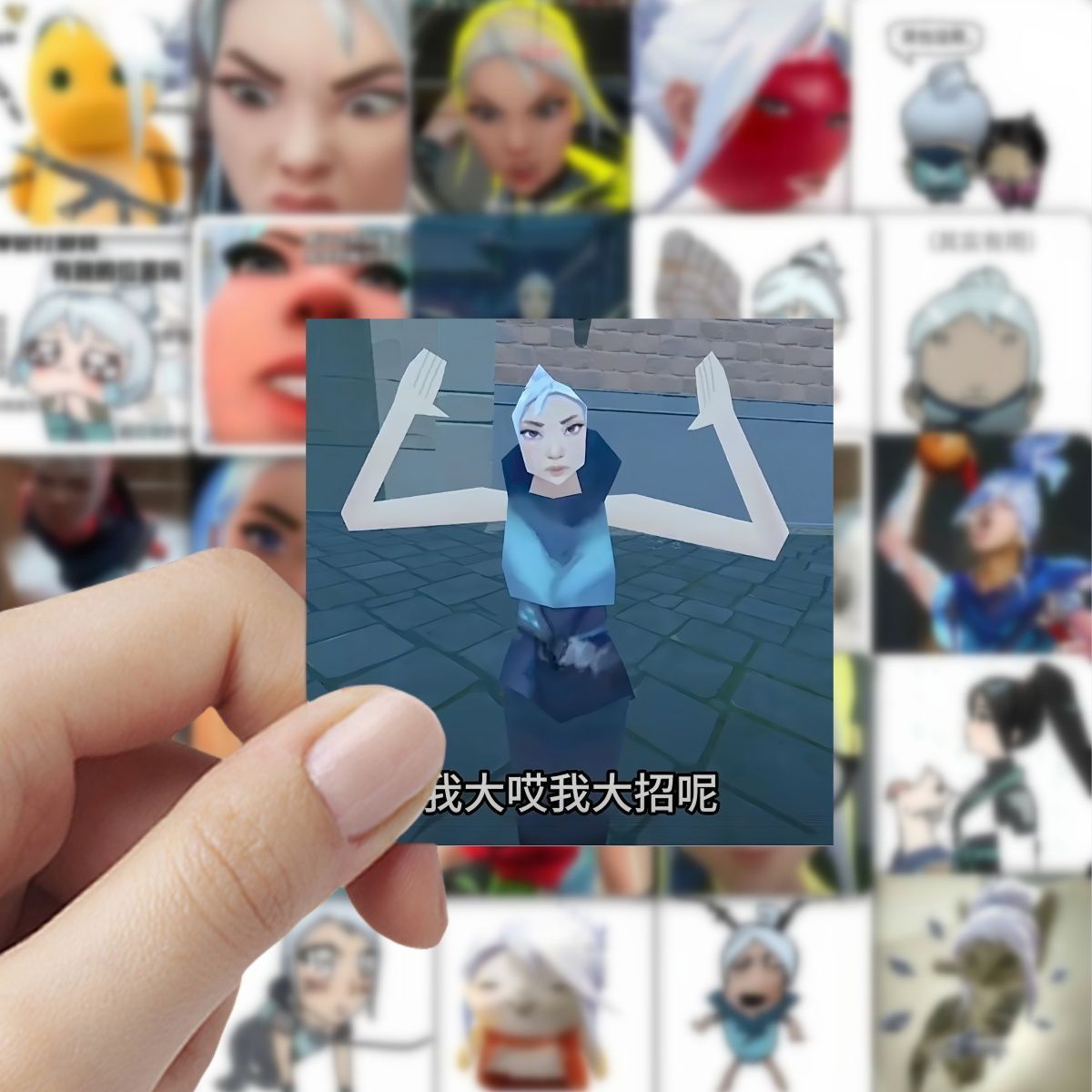 189 pegatinas emoticon de Jetwind Valorant temeroso contrato gracioso taza de agua pegatinas de escritorio DIY teléfono móvil