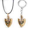 Jojo's wonderful adventure for the wake -up golden arrow necklace necklace stone seaworm arrow keychain anime pendant