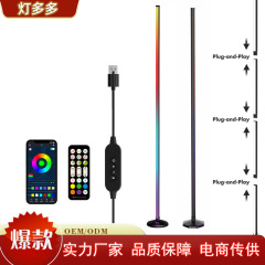 工厂现货 节奏幻彩落地氛围灯 墙角灯 USB角落灯 拾音灯RGBIC幻彩
