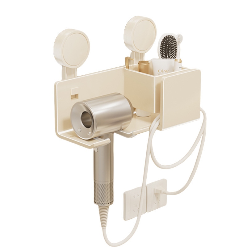 Bandeja de succión de baño, estante para secador de pelo, estante para baño, estante para colgar en la pared para el hogar, soporte para almacenamiento perezoso, estante en la pared