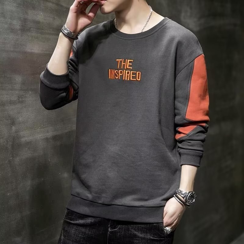 Autumn and Winter Sweat Men's Spring and Autumn 2022 Korean Style New Round Neck Loose Top Hong Kong Style Trend