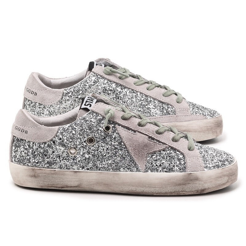 Korean Distressed Star Sneakers for Women, Casual Versatile Trendy Sneakers with Hidden Height Increase, Dirty Leather White Shoes with Low Heel
