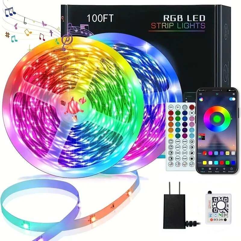 Cross-Border New 3535Rgb Light with 24V Led Narrow Version 44-Key Bluetooth Music Rhythm Intelligent Voice-Controlled Atmosphere Light Cross-Border New 3535Rgb Light with 24V Led Narrow Version 44-Key Bluetooth Music Rhythm Intelligent Voice-Controlled Atmosphere Light