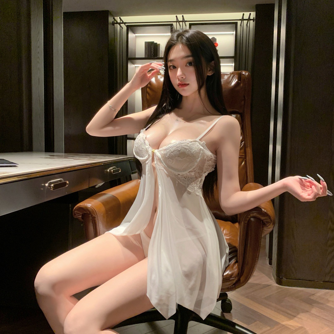 화이트 시스루 메쉬 스커트 + T팬츠