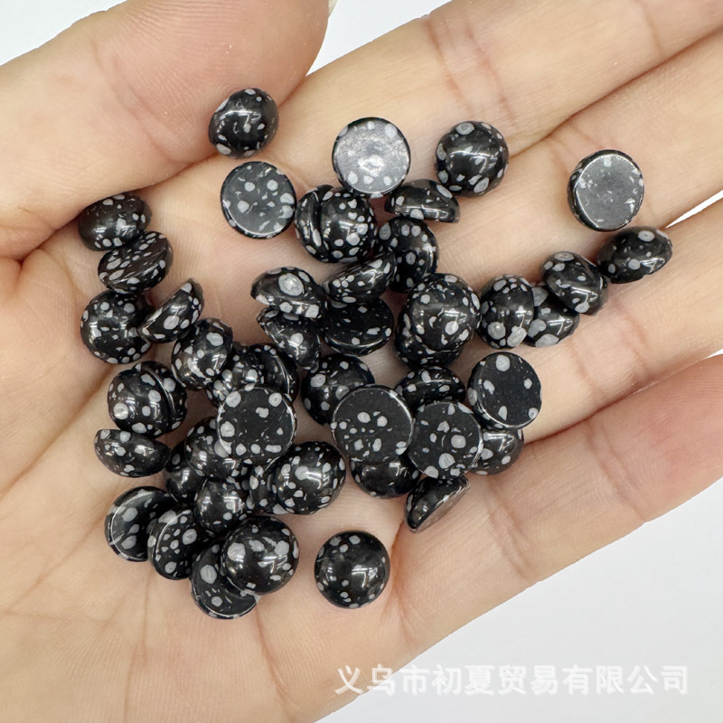 速売通爆金8mm天然石半円形戒面石パッチdiyビーズ部品卸売り