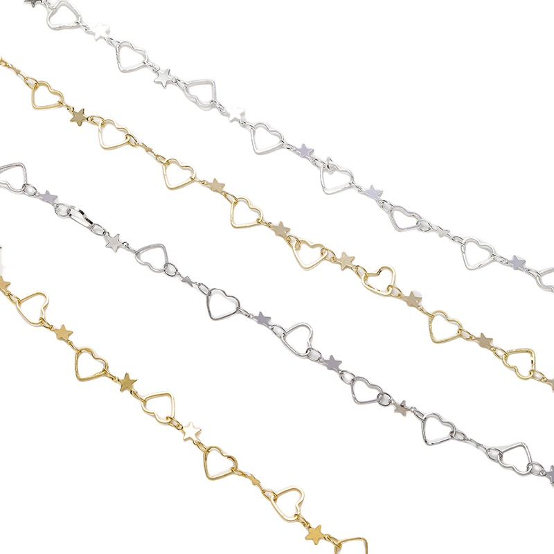 Star, Heart Shape Pattern All Seasons Season Plating Design Simple Style Style 1 Piece Copper Chain Chain Simple Style Star Heart Shape