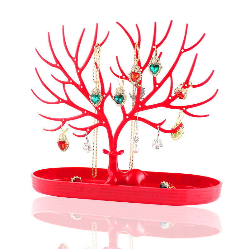 Antler tree-shaped earring display stand for deer pendant earrings, desk organizer and storage rack