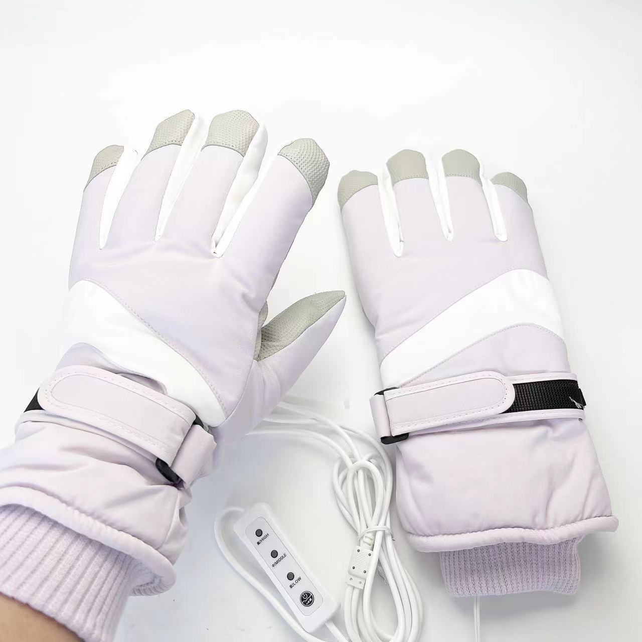 Guanti riscaldanti USB Guanti da sci invernali caldi riscaldanti palmo ispessito antiscivolo touch screen tessuto Oxford sport equitazione_voghion.com