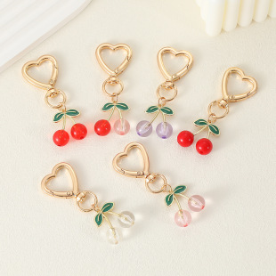 Amazon's Popular Love Cherry Keychain, Cute Bag, School Bag, Accessories, Cherry Pendant, Key Pendant