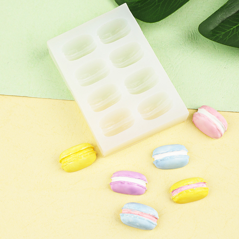 Nueva DIY hornear decoración medio macaron chocolate molde de cristal hecho a mano aromaterapia vela Silicona