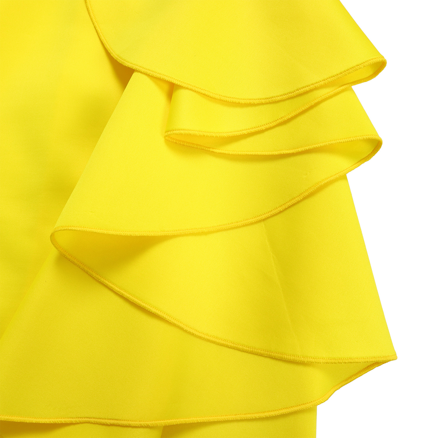 Robe de soirée sexy à col en V et à volants avec fente perlée, robe de banquet de tempérament de célébrité_voghion.com