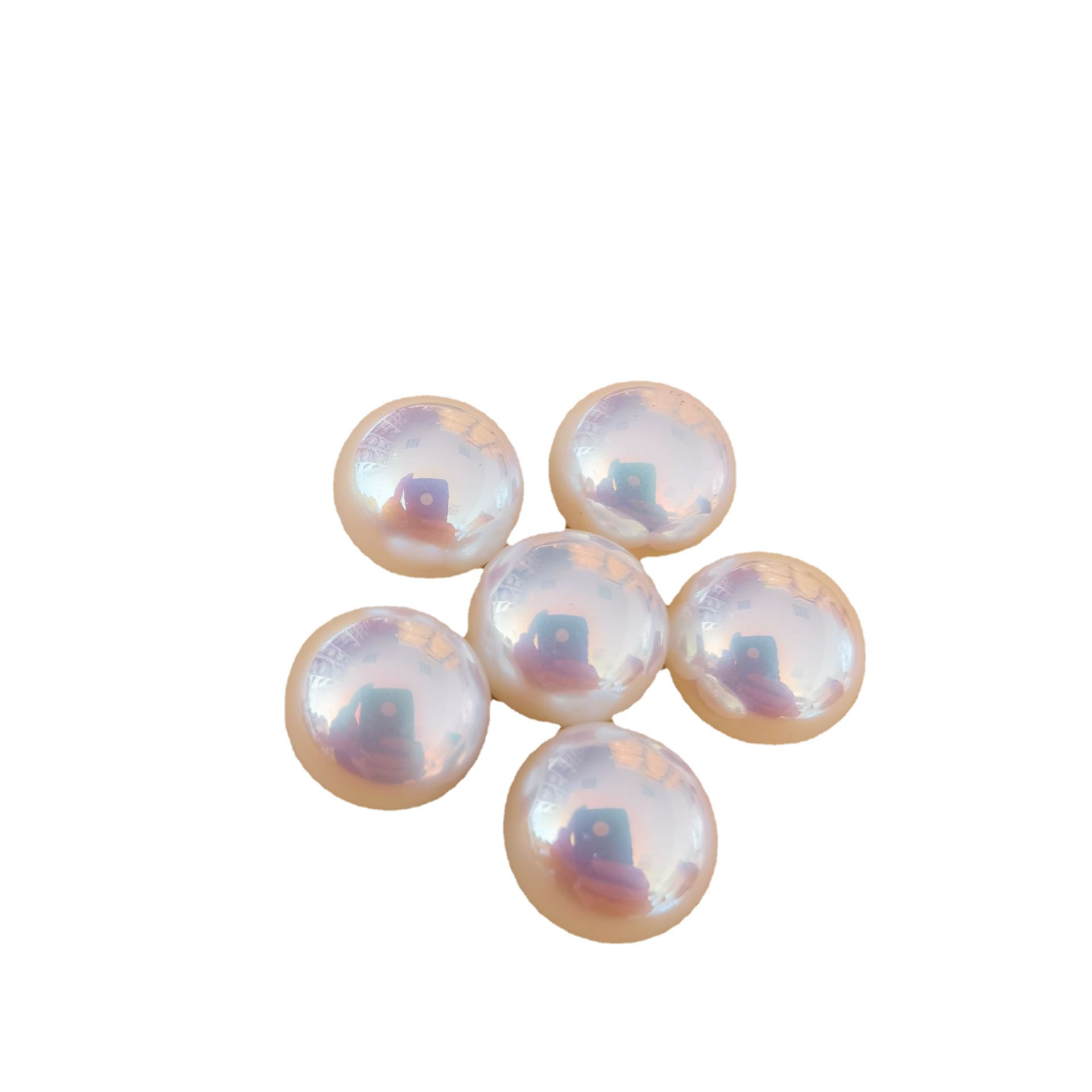 Nuevo estilo imitación caballo Shell medio agujero pendientes de perlas accesorios para el cabello accesorios de bricolaje solo agujero pan al vapor perlas de pan perlas sueltas al por mayor