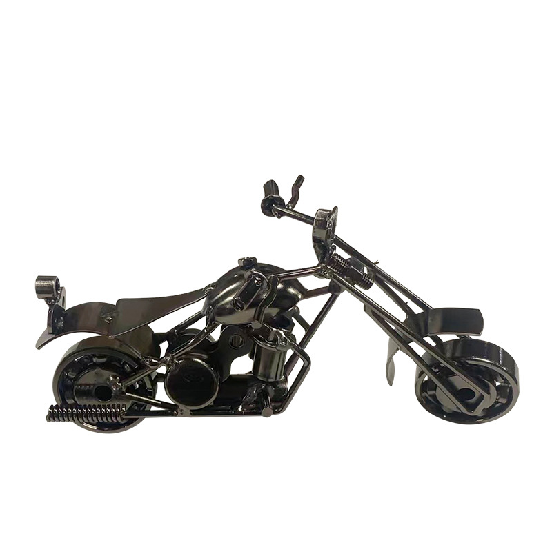 Industrial Retro Iron Motorcycle | Miniature Car Model | Male Desk Decor | Customizable Gift