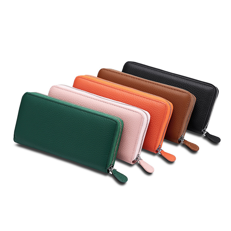 Transfronterizo caliente-venta bolso de cuero multifuncional de gran capacidad de órgano titular de la tarjeta RFID anti-desmagnetización antirrobo cepillo de fábrica en stock image 7