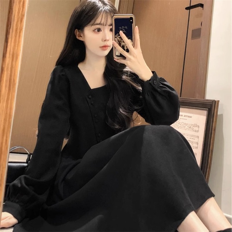 大码法式复古赫本风红色连衣裙女秋冬微胖mm收腰显瘦敬酒礼服长裙|undefined