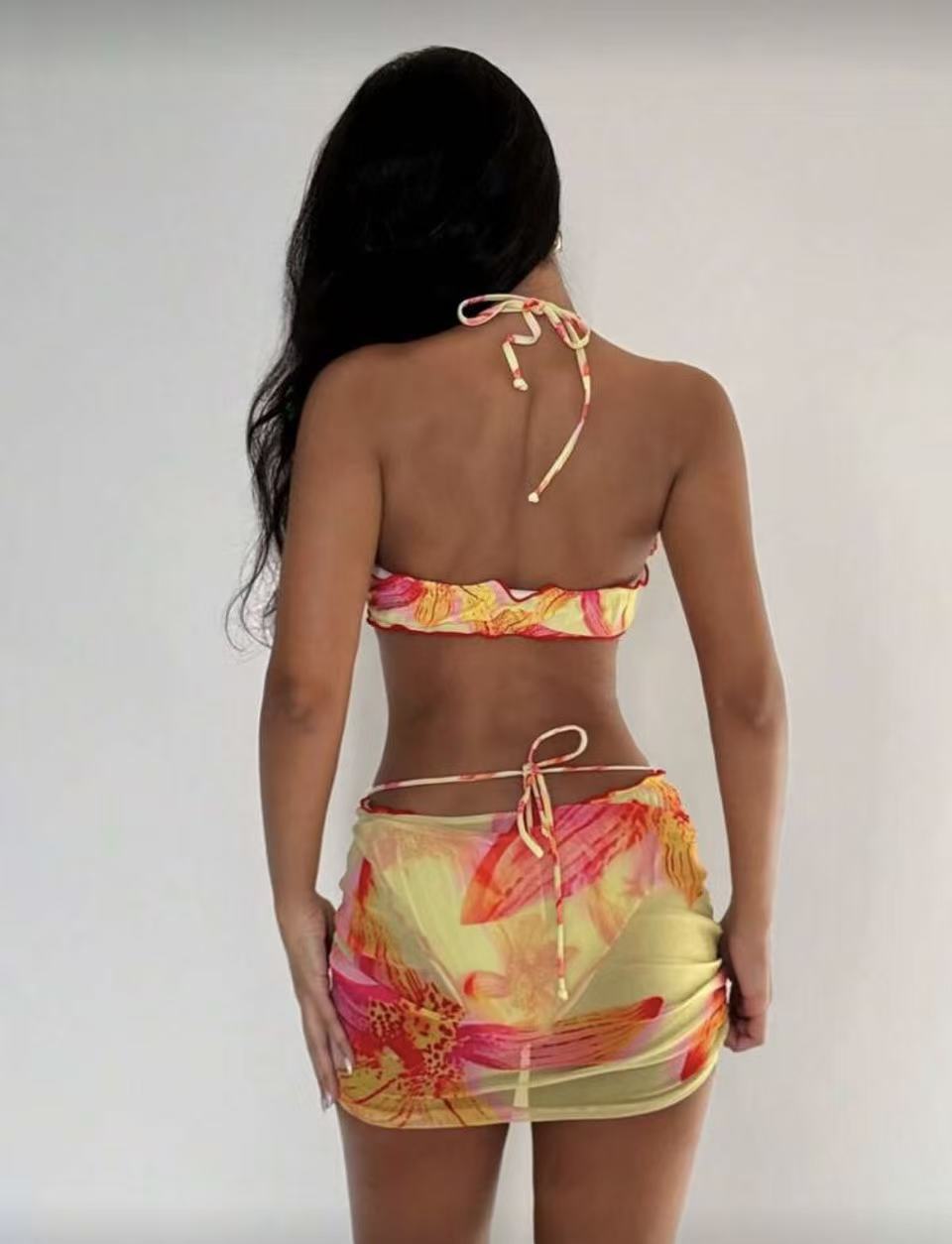 Women's Three Piece Bikini Set Triangle Style Sexy Swimwear_voghion.com