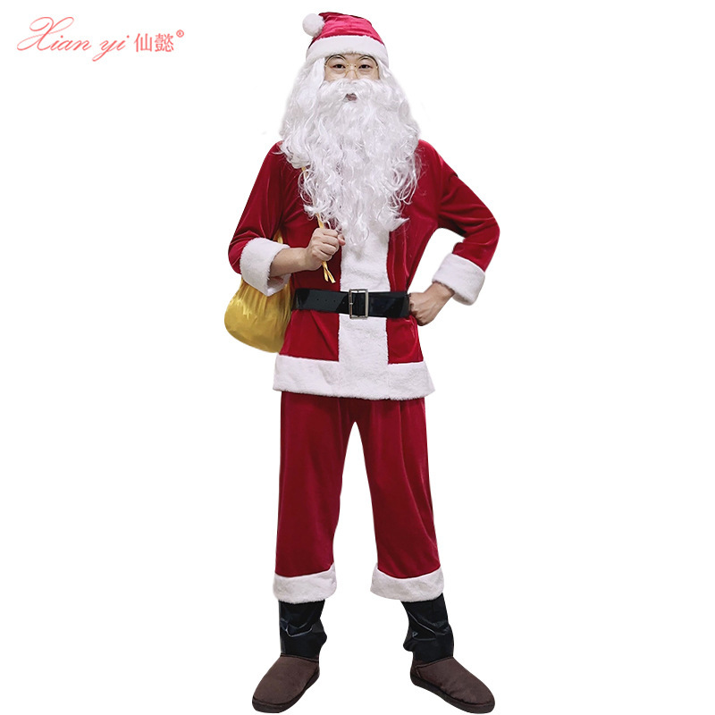 Xianyi Sexy Intimates Santa Claus Performance Clothing Holiday Performance Clothing Christmas Cos Velvet Clothing Set S30