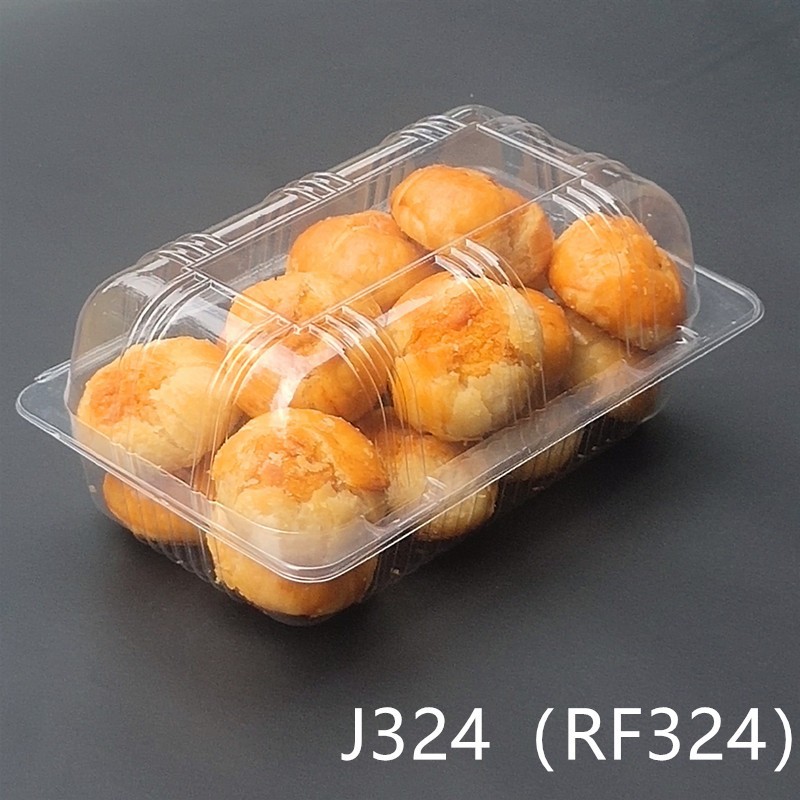 一次性加厚J324烘焙包装透明塑料盒小西点点心面包长方形泡芙盒