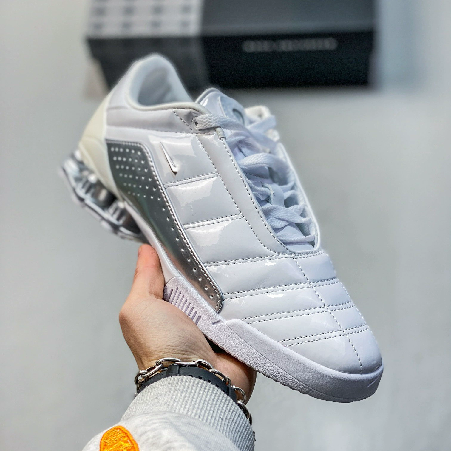 Оригинальные кожаные футбольные кроссовки Total 90 Shox с воздушной колонной, мужские/женские, универсальные для повседневной носки и спорта