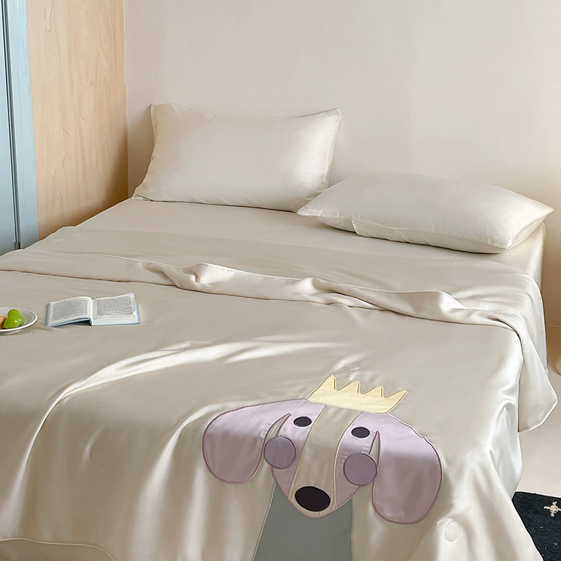 Детский домик Tencel, летнее прохладное одеяло, летнее одеяло с кондиционером, тонкое одеяло с вышивкой для детей в мультяшном стиле, детский сад