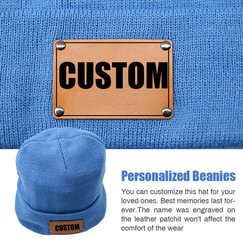 Children, Adults, Babies Knitted Beanie Acrylic Yarn Hat Blank Skin Label Can Engrave Custom Name Brimless Cap