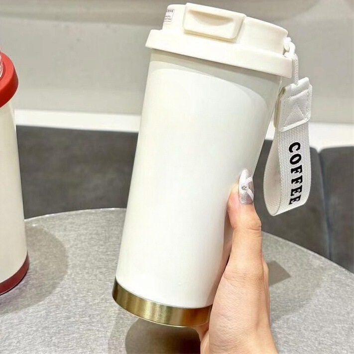 玲兰花保温杯316咖啡杯子女 高颜值双饮吸管水杯车载礼品杯子定制|undefined