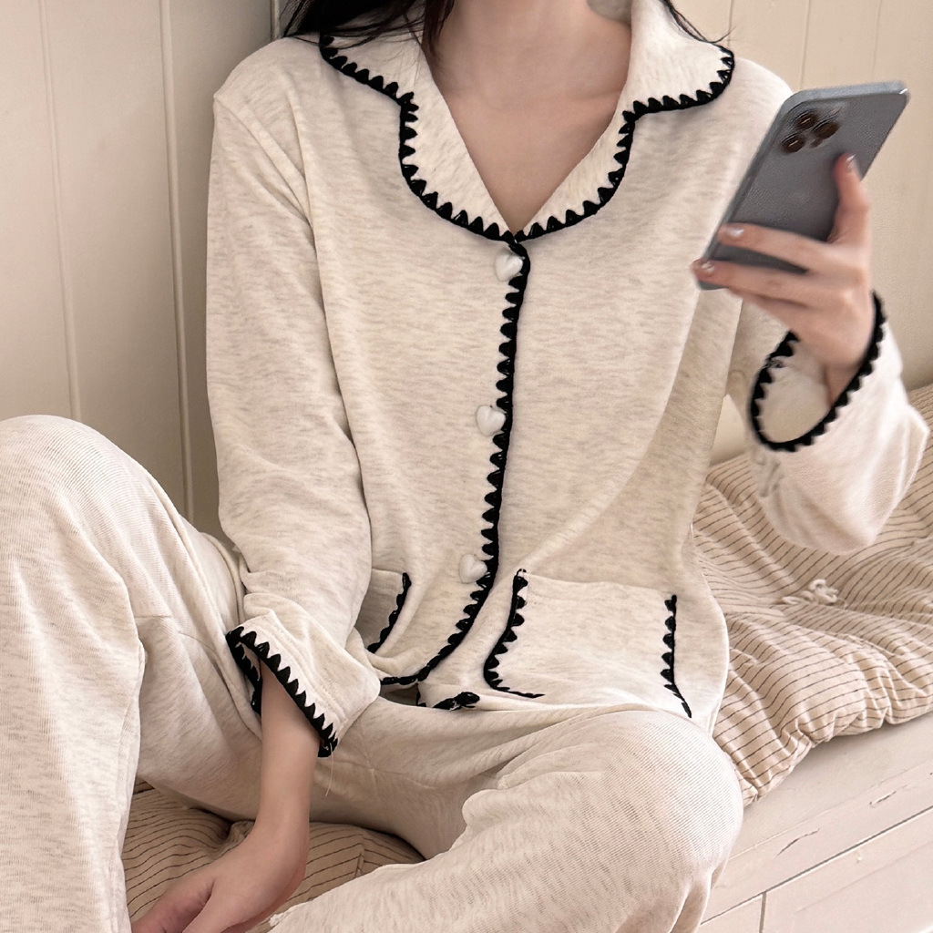 Pijama de mujer de franela y coralina, conjunto cálido y suave para otoño e invierno, moda femenina, venta directa de fábrica