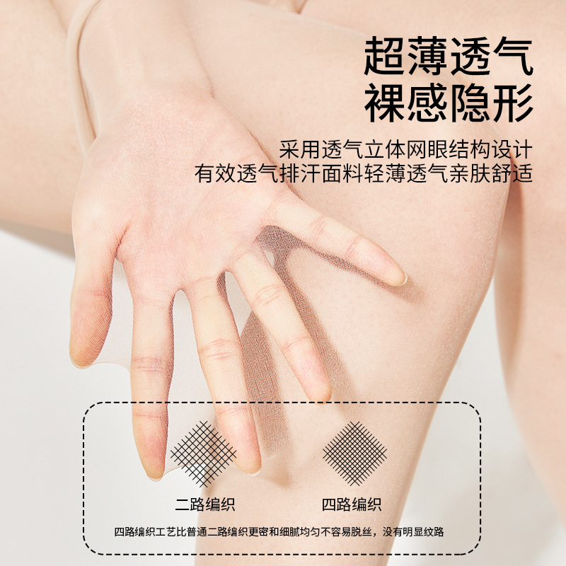 Medias de verano ultra delgadas de gancho de seda resistente a la desgaste de la entrepierna de belleza de la piel calcetines negras 0d de alta permeabilidad