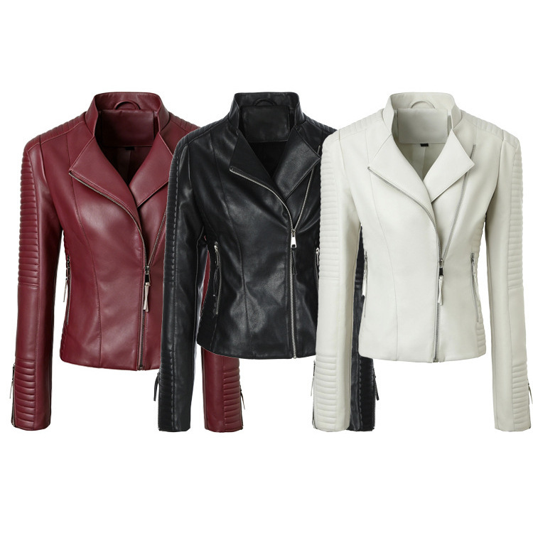 Women's Vintage Pu Leather Jacket, European and American Rock Style, Faux Biker Jacket, Street Fashion Women'Sjacket Women's Vintage Pu Leather Jacket, European and American Rock Style, Faux Biker Jacket, Street Fashion Women'Sjacket