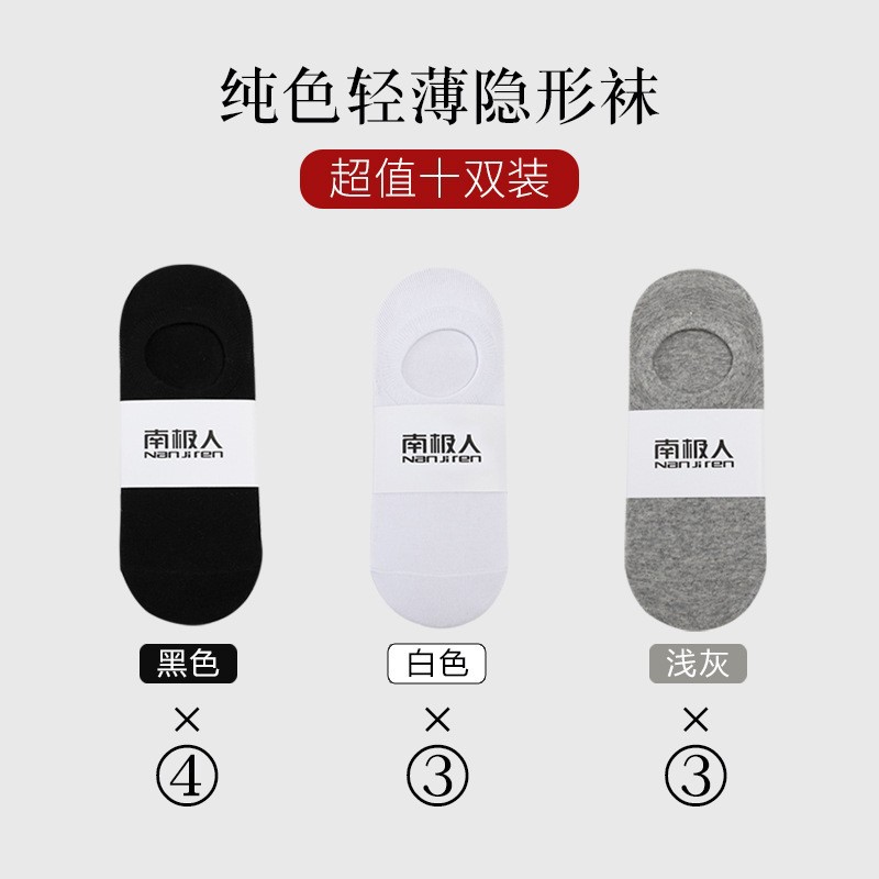 Calcetines Nanjiren, calcetines invisibles, calcetines transpirables, calcetines cortos simples y finos de color sólido, calcetines cortos antideslizantes para hombre, primavera y verano